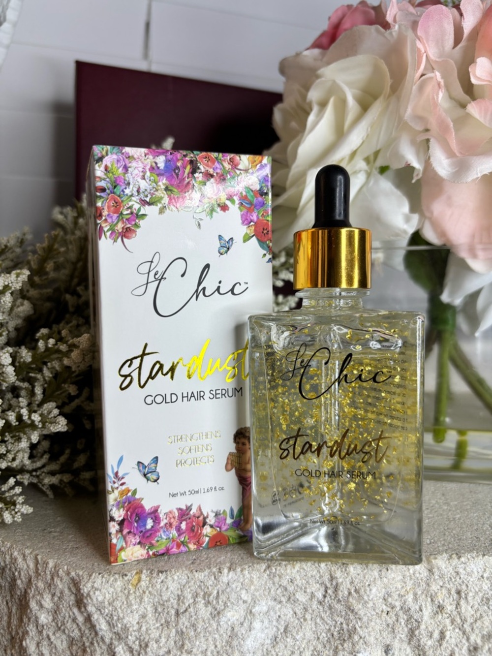 NIB - Le Chic Stardust Gold Hair Serum